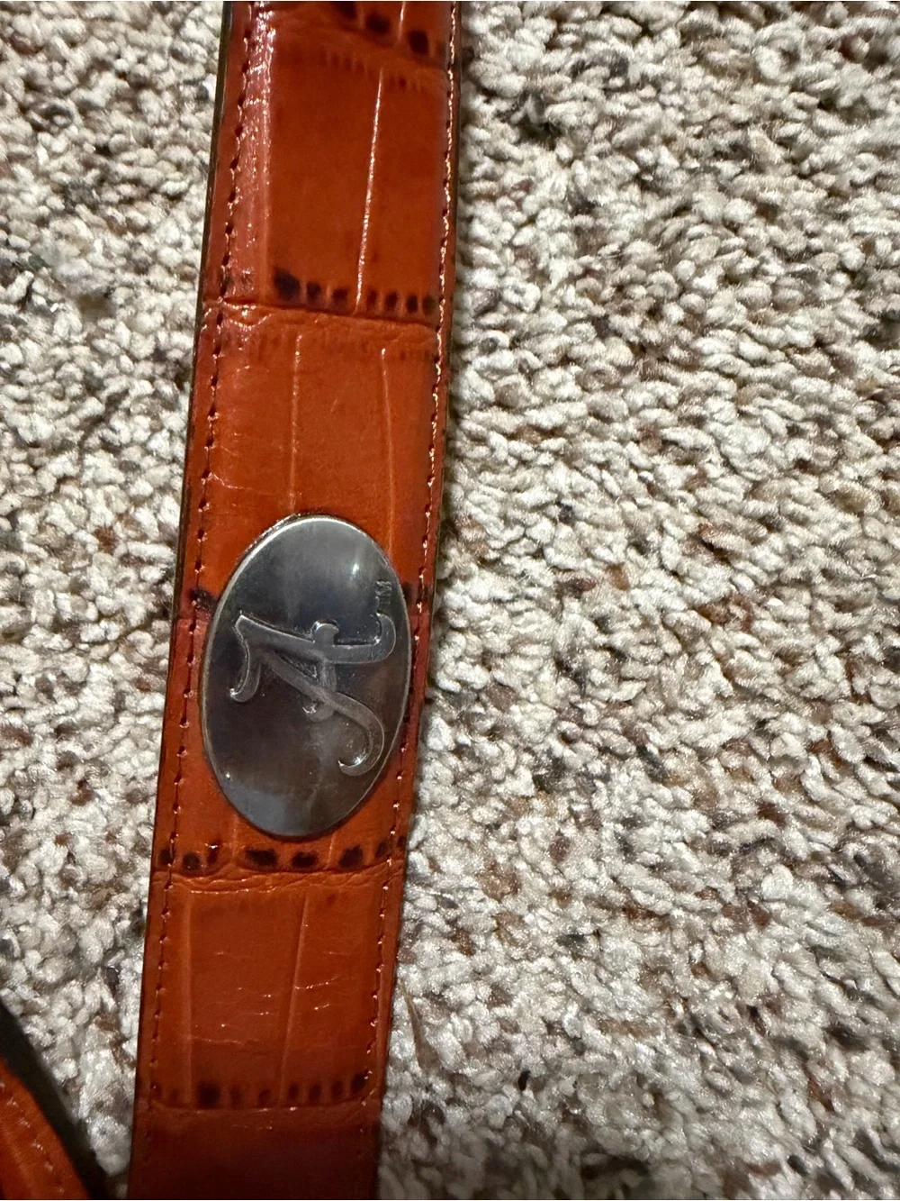 Men's Brown Leather Belt with Alabama Roll Tide size 42 Zep-Pro